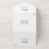 Eucalyptus Geometric Silver Foil Wedding All In One Uitnodiging (Buitenkant)