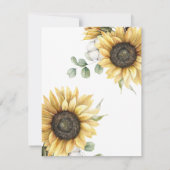Eucalyptus Geometric Wedding Floral Sunflower Kaart (Achterkant)