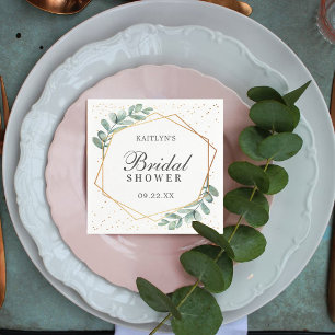 Eucalyptus Geometrisch Goud Folie Bruidsdiner Servet