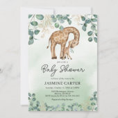 Eucalyptus Giraffe Baby shower Kaart (Voorkant)