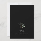 Eucalyptus Glow Gold Greenery Wedding Black Kaart (Achterkant)