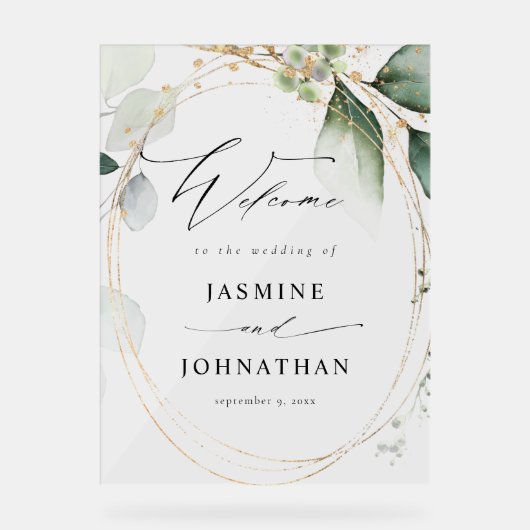 Eucalyptus Glow Gold Mariage Bienvenue 2 (Recto)