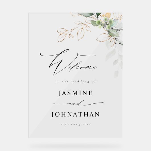 Eucalyptus Glow Gold Mariage Bienvenue 4 (Recto)