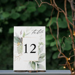 Eucalyptus Glow & Gold Numéro de table<br><div class="desc">Habillez vos tables de mariage ou de fête avec votre carte Eucalyptus Glow & Gold Table Number.</div>