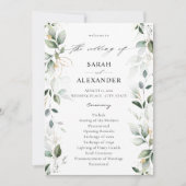 Eucalyptus Glow Gold Programme de mariage vert 2 (Devant)
