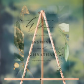 Eucalyptus Glow Goud Groen Bruiloft Welkom 3 Acryl Bord (Neutraal)