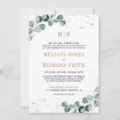 Eucalyptus Gold alles in één QR-code formeel huwel Kaart (Voorkant)