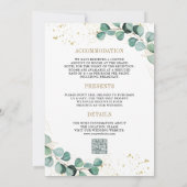 Eucalyptus Gold alles in één QR-code formeel huwel Kaart (Achterkant)