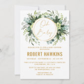 Eucalyptus Gold Baby shower Kaart (Voorkant)