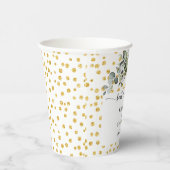 Eucalyptus Gold beste dag ooit bruiloft Papieren Bekers (Rechts)