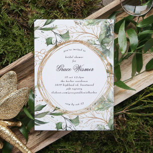 Eucalyptus Gold Boho Circles Pampas Vrijgezellenfe Kaart