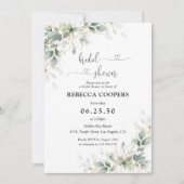 Eucalyptus Gold bruids douche uitnodiging (Voorkant)