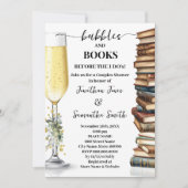 Eucalyptus Gold Bubbles & Books Couples Shower Kaart (Voorkant)
