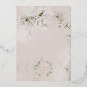 Eucalyptus Gold Cross Wreath Baptism Invitation Fo (Verso)