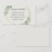 Eucalyptus Gold Diaper Raffle Insert Card | Boho Informatiekaartje (Voorkant / Achterkant)