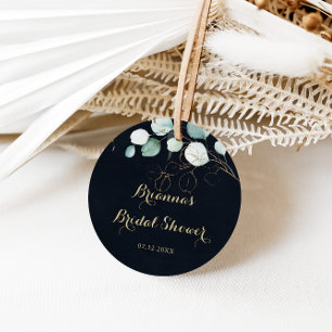 Eucalyptus Gold Floral Blue Vrijgezellenfeest Favo Ronde Sticker