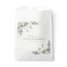 Eucalyptus Gold Floral Greenery Mariage Favor Sacs