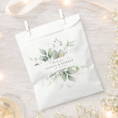 Eucalyptus Gold Floral Greenery Mariage Favor Sacs (Coupé)
