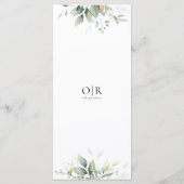 Eucalyptus Gold Floral Greenery Menu Mariage (Dos)