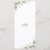 Eucalyptus Gold Floral Greenery Menu Mariage (Dos)