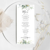 Eucalyptus Gold Floral Greenery Menu Mariage