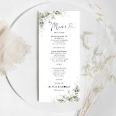 Eucalyptus Gold Floral Greenery Menu Mariage