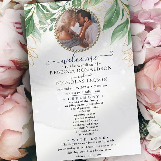 Eucalyptus Gold Foliage Programme de mariage photo