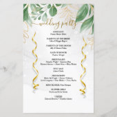 Eucalyptus Gold Foliage Programme de mariage photo (Dos)