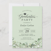 Eucalyptus Gold Geometric Photo Graduparty Kaart (Achterkant)