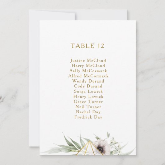 Eucalyptus Gold Geometric Table Number (Voorkant)
