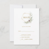 Eucalyptus Gold Geometrische RSVP-kaart RSVP Kaartje (Voorkant)