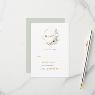 Eucalyptus Gold Geometrische RSVP-kaart RSVP Kaartje