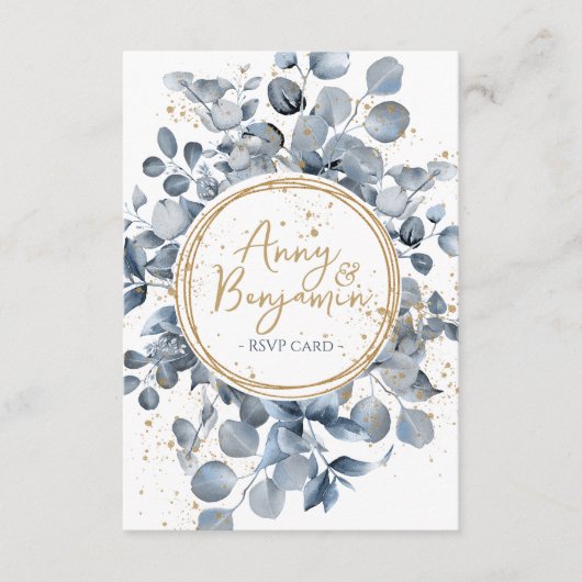 Eucalyptus Gold Glitter Code 01 - RSVP 3 Informatiekaartje (Voorkant)