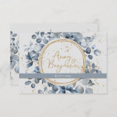 Eucalyptus Gold Glitter Code 01 - RSVP 4 Informatiekaartje (Voorkant / Achterkant)