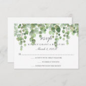 Eucalyptus Gold Glitter RSVP (Voorkant / Achterkant)