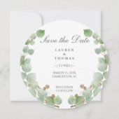 Eucalyptus Gold Glitter Save The Date (Voorkant)