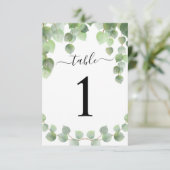 Eucalyptus Gold Glitter Table Number (Staand voorkant)