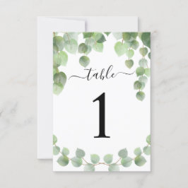 Eucalyptus Gold Glitter Table Number