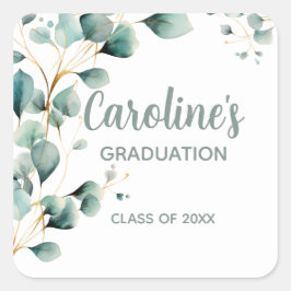 Eucalyptus Gold Graduation  Vierkante Sticker