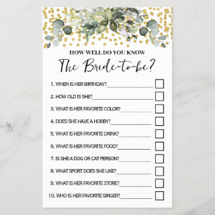 Eucalyptus Gold Hoe goed ken je haar spelkaart Flyer