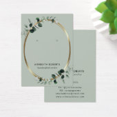 Eucalyptus Gold Metallic Oval Aardring Kaart (Bureau)