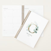 Eucalyptus Gold Monogram Initiaal of Floral Greene Planner (Display)