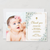 Eucalyptus & Gold Photo Carte de remerciements Bap (Devant)