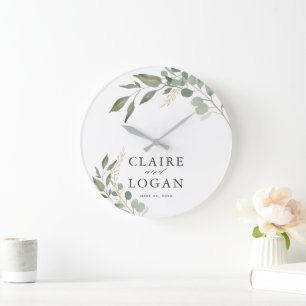 Eucalyptus Gold Sage Green Wedding Grote Klok