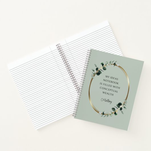 Eucalyptus Gold Sage - Motivatie prijsopgave Notitieboek (Binnen)