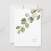 Eucalyptus Gold Texte Mariage blanc Merci (Devant)