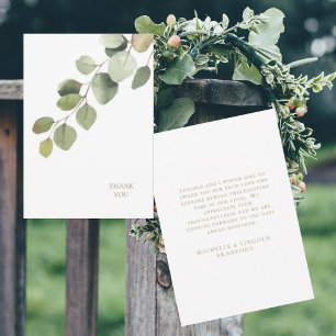 Eucalyptus Gold Texte Mariage blanc Merci