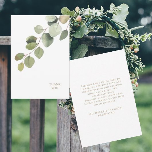 Eucalyptus Gold Texte Mariage blanc Merci