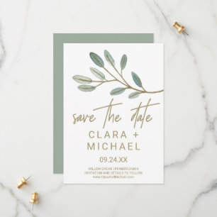 Eucalyptus Gold Veine Enregistrer la carte Date