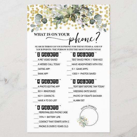 Eucalyptus Gold Wat is er op de telefoon Douche Ga Flyer (Voorkant)